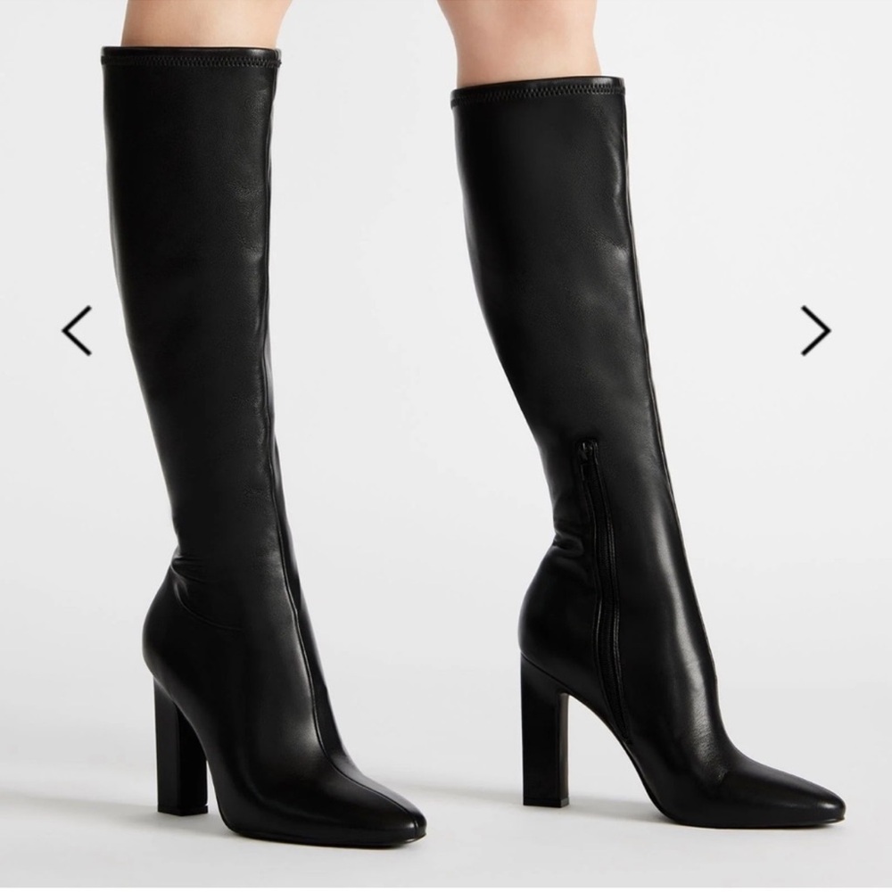 Steve Madden Black Knee-High Block Heel Boots